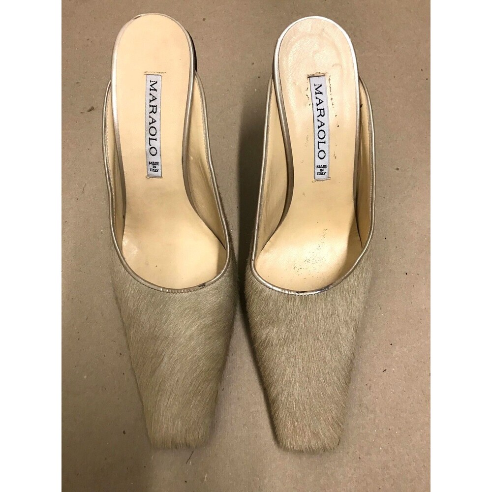 Maraolo Haircalf Slip On Heels